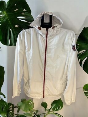 Lee Cooper London White Hooded Windbreaker Jacket Size S